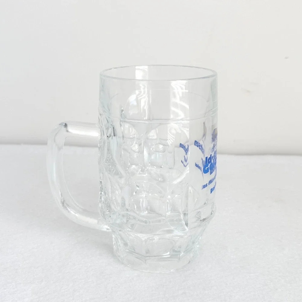 Vintage Gold Ochsen Bier Beer Mug Glass Stein Ulm Germany Das Flüssige Gold